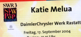 Ticket for a Katie Melua concert